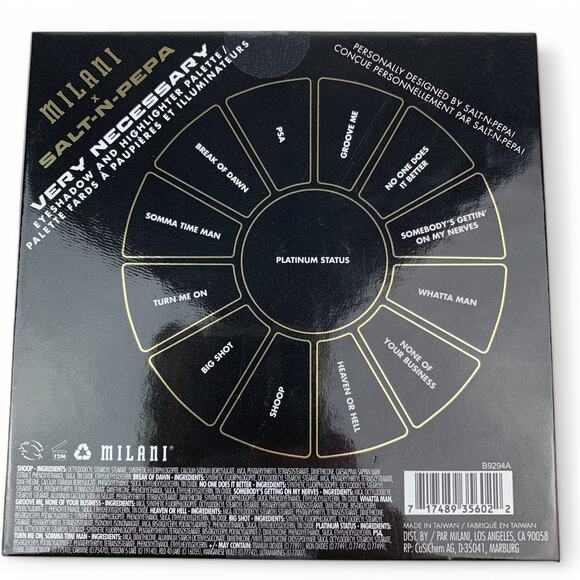 Salt N Pepa Eyeshadow and Highlighter Palette Very Necessary Milani 12 Shades - Picture 4 of 6